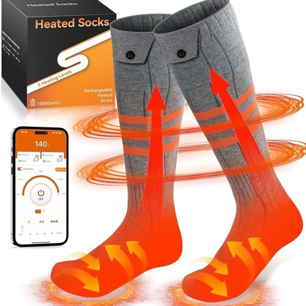 Stay Warm Anywhere with Heated Socks Gray